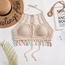 Laden Sie das Bild in den Galerie-Viewer, Tassel Crochet Crop Top