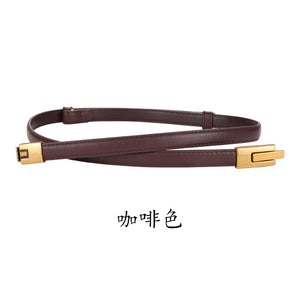 Woman Multicolor Thin Leather Belt