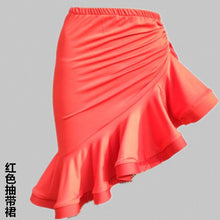 Load image into Gallery viewer, Irregular Mermaid Mini Dress Drawstring Latin Dance Skirt