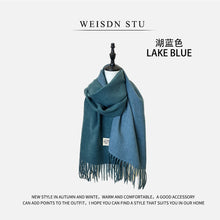 Load image into Gallery viewer, Reversible Double-faced Big Poncho Australian Wool Feel Scarf