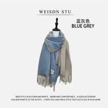 Load image into Gallery viewer, Reversible Double-faced Big Poncho Australian Wool Feel Scarf