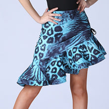 Load image into Gallery viewer, Irregular Mermaid Mini Dress Drawstring Latin Dance Skirt