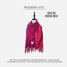 Load image into Gallery viewer, Reversible Double-faced Big Poncho Australian Wool Feel Scarf