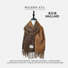 Load image into Gallery viewer, Reversible Double-faced Big Poncho Australian Wool Feel Scarf