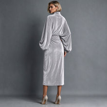 Load image into Gallery viewer, 2026 Elegant Velvet Turtleneck Midi Dress | Women Long Sleeve Fall Winter Dress