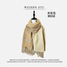 Load image into Gallery viewer, Reversible Double-faced Big Poncho Australian Wool Feel Scarf