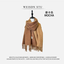 Load image into Gallery viewer, Reversible Double-faced Big Poncho Australian Wool Feel Scarf