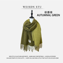 Load image into Gallery viewer, Reversible Double-faced Big Poncho Australian Wool Feel Scarf