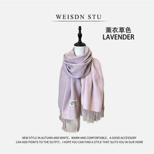 Load image into Gallery viewer, Reversible Double-faced Big Poncho Australian Wool Feel Scarf