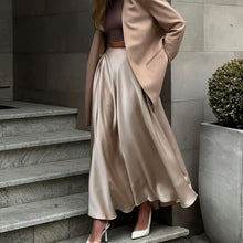 Load image into Gallery viewer, Summer Elegant High Waist Satin Maxi Skirt
