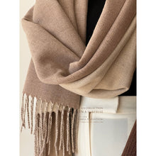 Load image into Gallery viewer, Reversible Double-faced Big Poncho Australian Wool Feel Scarf