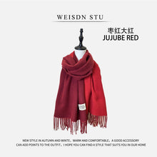 Load image into Gallery viewer, Reversible Double-faced Big Poncho Australian Wool Feel Scarf