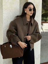 Charger l'image dans la galerie, 3-Color Oversized Zip Up Woolen Jacket