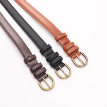 Load image into Gallery viewer, Fashion Black Genuine Imitated Leather Thin Dress Blazer Waist Decorative Belt
