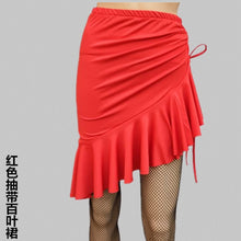 Load image into Gallery viewer, Irregular Mermaid Mini Dress Drawstring Latin Dance Skirt