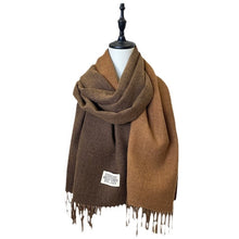 Load image into Gallery viewer, Reversible Double-faced Big Poncho Australian Wool Feel Scarf