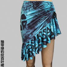 Load image into Gallery viewer, Irregular Mermaid Mini Dress Drawstring Latin Dance Skirt