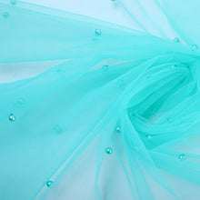 Carica l'immagine nel visualizzatore di Gallery, Tessuto di tulle con perline di perle