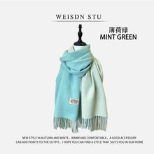 Load image into Gallery viewer, Reversible Double-faced Big Poncho Australian Wool Feel Scarf