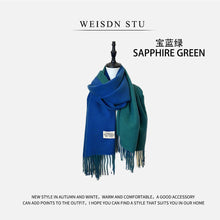 Load image into Gallery viewer, Reversible Double-faced Big Poncho Australian Wool Feel Scarf