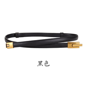 Woman Multicolor Thin Leather Belt