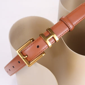 Woman Leather Decorative Thin Belts