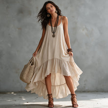 Load image into Gallery viewer, 2026 New Boho Slip Dress for Women U Neck Solid Color Flowy Casual Vacation Dress Lazy Relaxed Beach Dress