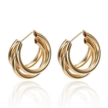 Cargar imagen en el visor de la galería, Cool Vintage Metal Geommetrical Big Circle Stud Earrings