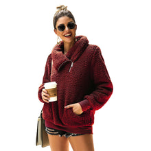 Load image into Gallery viewer, Wholesale best selling 9 colors clothing warm zip high collar solid color thick pullover designer winter sweatshirt stock