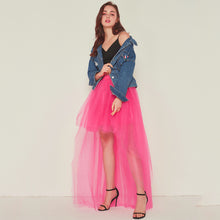 Load image into Gallery viewer, Swallow-tailed Tulle Sexy Black High Low Hem Puffy Skirt