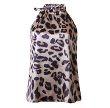 画像をギャラリービューアに読み込む, 夏の新作ファッションサテンプリントホルターネックトップ