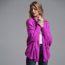 Charger l'image dans la galerie, Stylish Autumn Sweater Cardigan Amazon New Style Round Neck Oversized Asymmetrical Poncho Cape Medium Long Cardigan