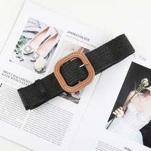 Load image into Gallery viewer, New Design Cotton Linen Style PP Woven Round Square Buckle Embellishment Belts