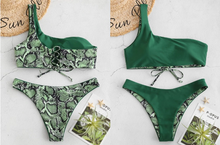 Carica l'immagine nel visualizzatore di Gallery, Moda Ultime Signore Stampa Serpente Reverable Sexy Bikini Donna Costumi da Bagno 2 Pezzi Costume da Bagno Bikini