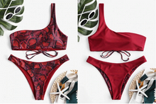 Carica l'immagine nel visualizzatore di Gallery, Moda Ultime Signore Stampa Serpente Reverable Sexy Bikini Donna Costumi da Bagno 2 Pezzi Costume da Bagno Bikini