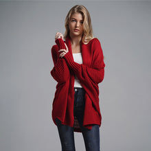 Charger l'image dans la galerie, Stylish Autumn Sweater Cardigan Amazon New Style Round Neck Oversized Asymmetrical Poncho Cape Medium Long Cardigan