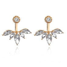 Загрузить изображение в средство просмотра галереи, Crystal Sweetheart Pendant Asymmetrical Leaves Ear-hook Stud Earrings