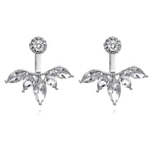 Загрузить изображение в средство просмотра галереи, Crystal Sweetheart Pendant Asymmetrical Leaves Ear-hook Stud Earrings