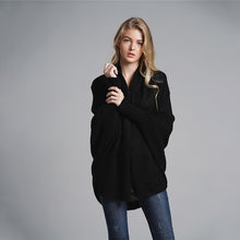 Charger l'image dans la galerie, Stylish Autumn Sweater Cardigan Amazon New Style Round Neck Oversized Asymmetrical Poncho Cape Medium Long Cardigan