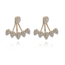 Загрузить изображение в средство просмотра галереи, Crystal Sweetheart Pendant Asymmetrical Leaves Ear-hook Stud Earrings