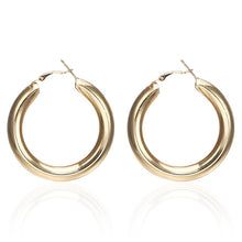 Cargar imagen en el visor de la galería, Cool Vintage Metal Geommetrical Big Circle Stud Earrings