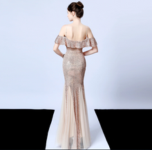 Load image into Gallery viewer, 2020 new arrival 6 colors formal banquet womens wear sleeveless sequin long sexy patchwork gown evening dress elegant - Jasmine Wei Factory Shop