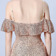 Load image into Gallery viewer, 2020 new arrival 6 colors formal banquet womens wear sleeveless sequin long sexy patchwork gown evening dress elegant - Jasmine Wei Factory Shop