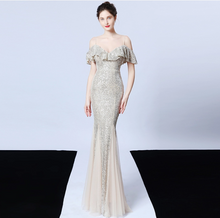 Load image into Gallery viewer, 2020 new arrival 6 colors formal banquet womens wear sleeveless sequin long sexy patchwork gown evening dress elegant - Jasmine Wei Factory Shop