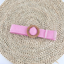 Load image into Gallery viewer, New Design Cotton Linen Style PP Woven Round Square Buckle Embellishment Belts
