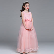 Load image into Gallery viewer, 90-140cm Kids Wedding Event Dresses Princess Performance Lace 3D Flower Embroidered Dress
