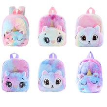 Load image into Gallery viewer, Unicorn Plush Small Schoolbag Gilrs Casual Cartoon Backpack Storage Bag