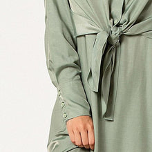 Charger l'image dans la galerie, Ladies Hot Sale Fashion Elegant Long Sleeve Front Tie Bow Flare Casual Shirt Dress with Back Elasticity