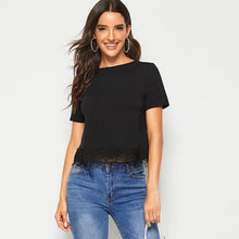 Cargar imagen en el visor de la galería, short sleeves lace back split short top