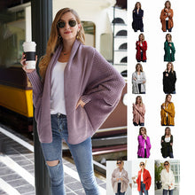 Charger l'image dans la galerie, Stylish Autumn Sweater Cardigan Amazon New Style Round Neck Oversized Asymmetrical Poncho Cape Medium Long Cardigan
